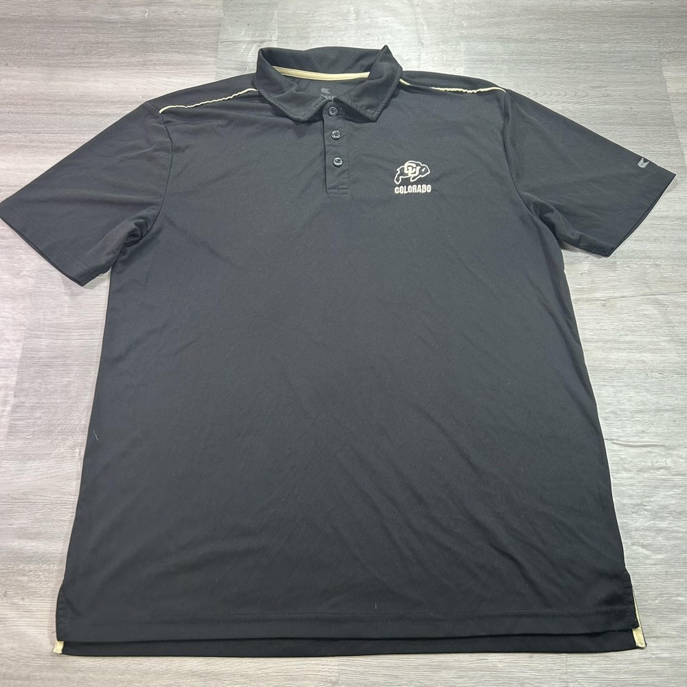 Colorado Buffaloes‎ Polo Shirt Mens 2XL Black NCAA Football Colosseum Athletics